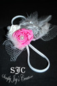 Elegant Floral Headband with Feathers