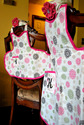 "Sara and Clara" Mommy-n-Me Aprons with matching h