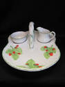 Strawberry Server w/ Sugar & Creamer made in Italy