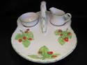 Strawberry Server w/ Sugar & Creamer made in Italy