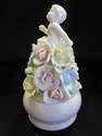 Vintage Bone China CHERUB ON Flower PEDESTAL 