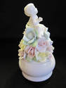 Vintage Bone China CHERUB ON Flower PEDESTAL 