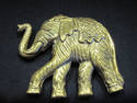 Vintage Heavy Brass Belt Buckle of a Elephant 