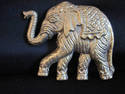 Vintage Heavy Brass Belt Buckle of a Elephant 