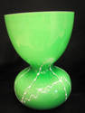 Pair of Beautiful Green Blown Glass Vases-White Ac