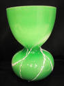 Pair of Beautiful Green Blown Glass Vases-White Ac