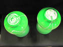 Pair of Beautiful Green Blown Glass Vases-White Ac