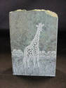 Green Marble Etched Stone Carving - Giraffe