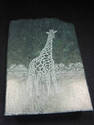 Green Marble Etched Stone Carving - Giraffe