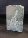 Green Marble Etched Stone Carving - Giraffe