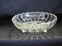 Vintage Pressed Clear Glass Footed Bowl