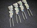 Silvertone Set of Four Grape Appetizer Forks