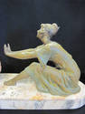 RARE Art Deco Bronze Sculpture with Light - Geo Ma