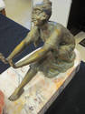 RARE Art Deco Bronze Sculpture with Light - Geo Ma