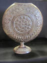 Round Metal Embossed Pedestal Vase - India