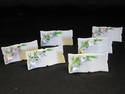 Set of Six  Floral Porcelain Place Cards