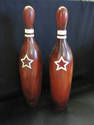 Pair of Vintage Look Polystone Bowling Pins - Star