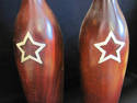 Pair of Vintage Look Polystone Bowling Pins - Star