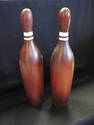 Pair of Vintage Look Polystone Bowling Pins - Star