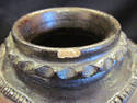 Primative Rustic Look Brown Clay Pot- Greek Key De