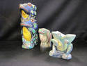 Set of Three Handpainted Wooden Frogs from Indones