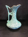 Teal Floral Porcelain Antique vase Belgium