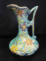 Teal Floral Porcelain Antique vase Belgium