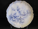 Pretty Blue Roses Hand Painted Plate