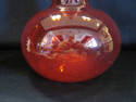 Bright Red Tall Blown Glass Vase