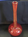 Bright Red Tall Blown Glass Vase