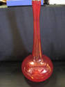 Bright Red Tall Blown Glass Vase