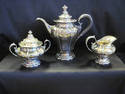 Ornate Three Piece Silver Tea Service - Pairpoint 