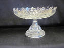 Pressed Glass Compote - Leaf Design