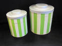 Vintage Green Stripped Canisters - Sahara