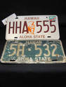 Set of Two Hawaii License Plates - Vintage and Rec