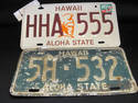 Set of Two Hawaii License Plates - Vintage and Rec