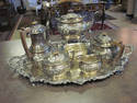 Ornate English Silverplated Tea/Coffee Set with Wa