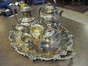 Ornate English Silverplated Tea/Coffee Set with Wa