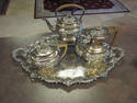 Ornate English Silverplated Tea/Coffee Set with Wa