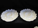 Set of Two White Ceramic Artichoke Designed Plates