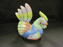 Green/Blue Painted Wooden Chicken