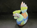 Green/Blue Painted Wooden Chicken