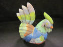 Green/Blue Painted Wooden Chicken