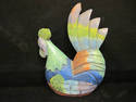 Green/Blue Painted Wooden Chicken