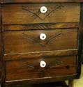 Childs Vintage Primitive Doll Dresser w/Swivel Mir