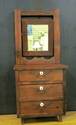 Childs Vintage Primitive Doll Dresser w/Swivel Mir