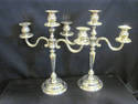 Pair of Silverplated Three Arm Candleholders