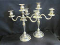 Pair of Silverplated Three Arm Candleholders