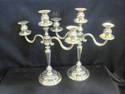 Pair of Silverplated Three Arm Candleholders