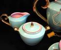 French FAIT MAIN Porcelain Demi Tasse Gilt Tea Set